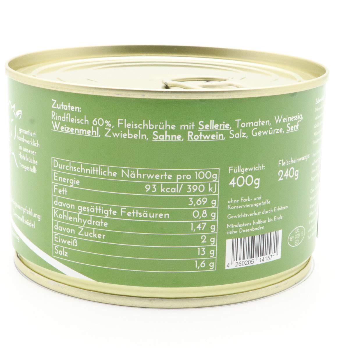 Konserven Probier Paket DIEM (smażenie wołowiny, gulasz, smażenie na kwannie, pieczenie wieprzowe, namioty z siatki na świnie) 5 x 400 g konserwa – pakiet pieczeń