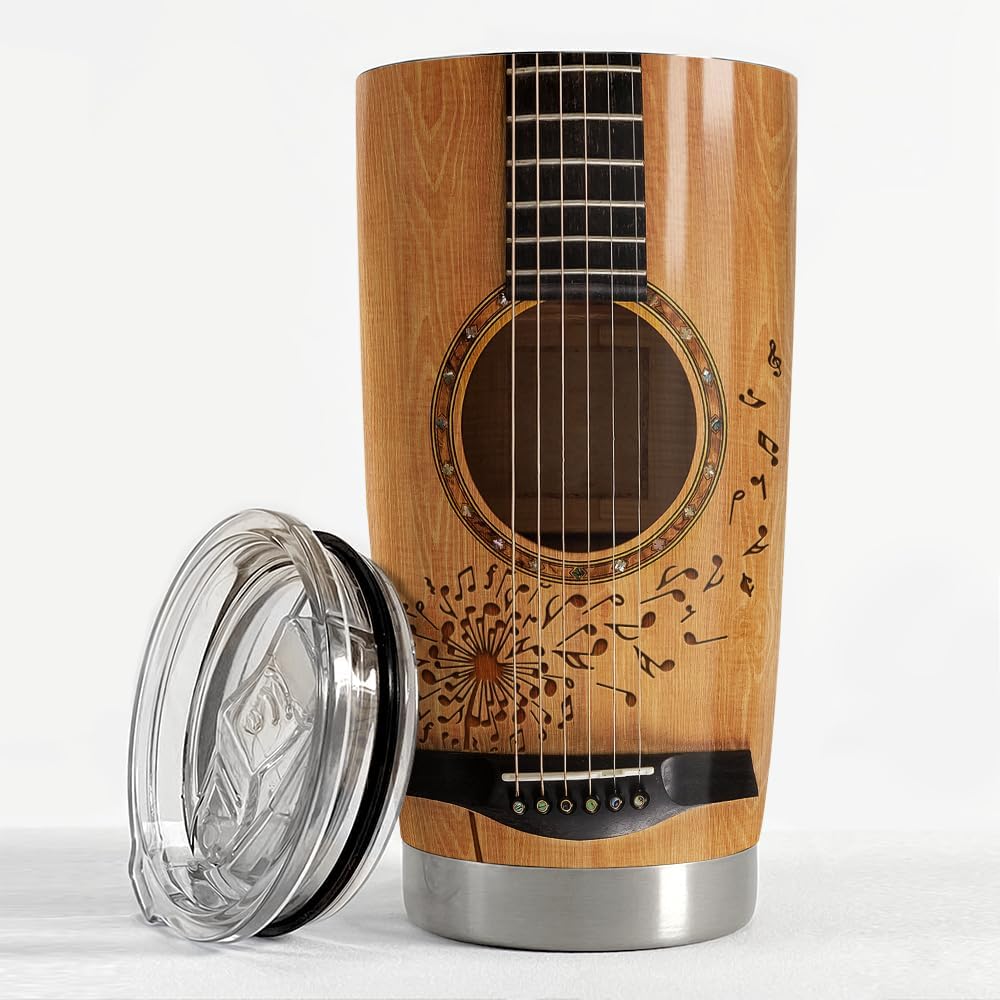 SANDJEST Guitar Tumbler Cup 20oz Insulated Stainless Steel Tumblers Coffee Travel Mug Gift for Musician Players Guitar Lovers - Image 3