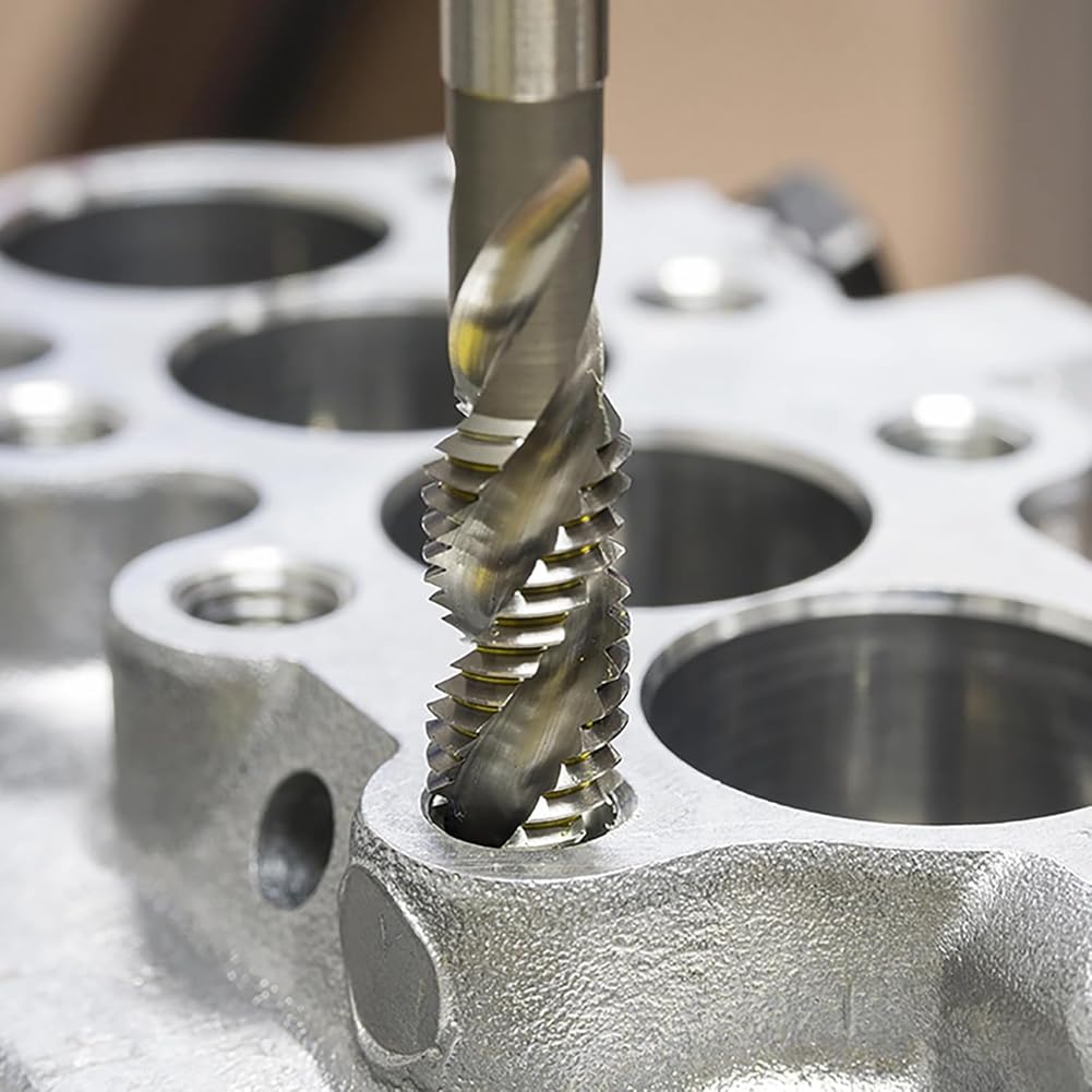 Lot de 4 tarauds hélicoïdaux M2 x 0,4 - Taraud métrique à revêtement nitrure - Taraud machine en acier