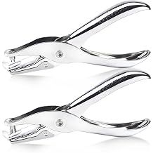 2 Pcs Hole Punch,Metal Single Hole Paper Punch Punchers,1/4 Inch and 1/8 Inch Single Hole Punch,Suitable for DIY Craft Labels and Greeting Cards Home Office Learning