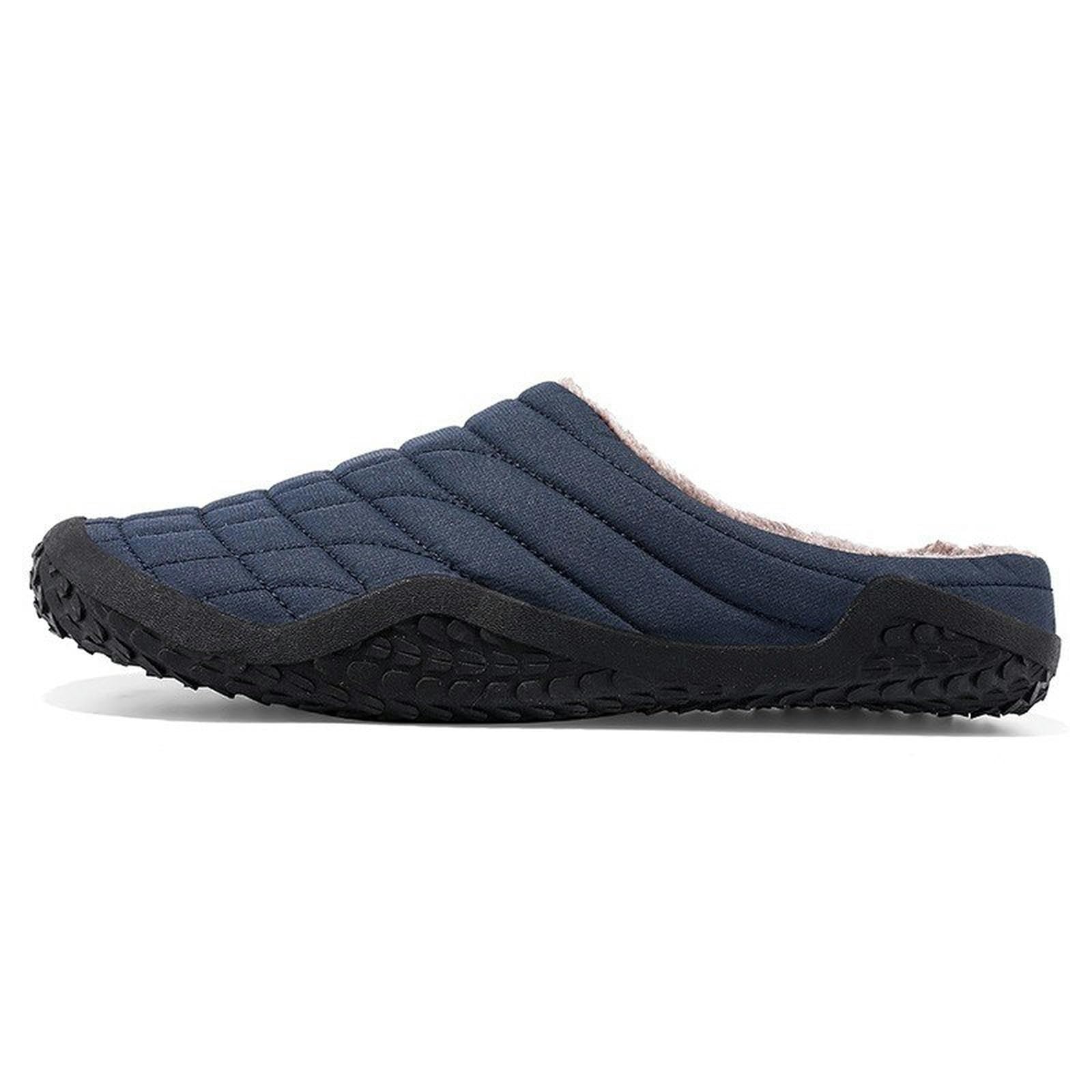 ZONTO Ciabatte Pantofole Da Uomo Calde Invernali Scarpe In Cotone Per Interni Pantofole Da Uomo Antiscivolo Per La Casa Pantofole Lunghe Da Camera Unisex-Blu-41