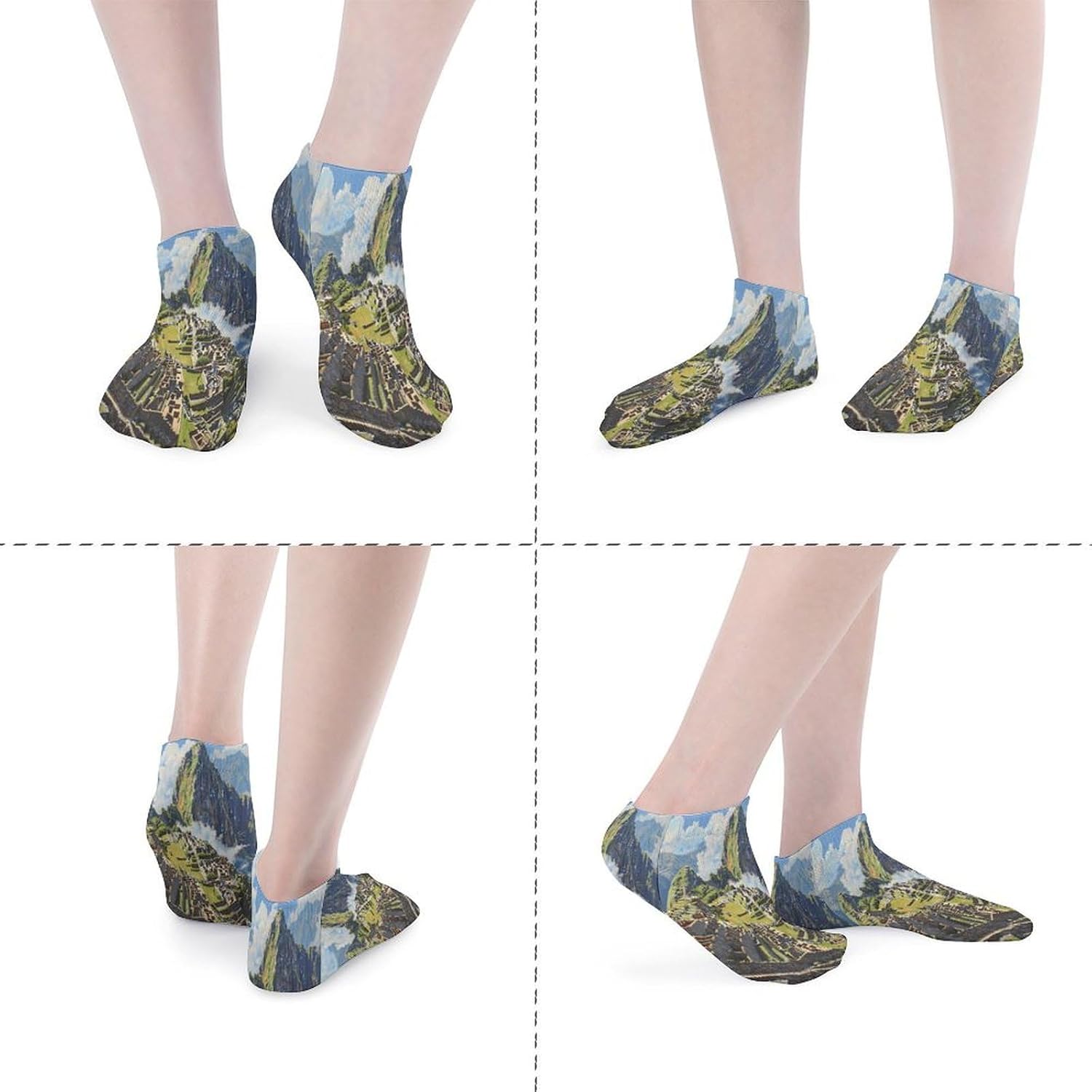 Machu Picchu Landscape Ankle Socks for Men Women Low Cut Crew Sock Casual Sports Clothing