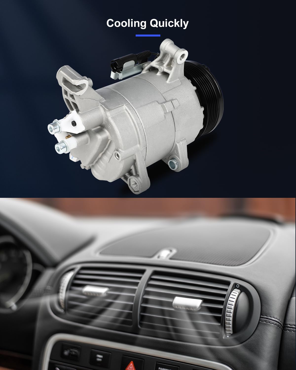 ECCPP AC Compressor Fast Cooling 2002-2008 Fit for Mini for Cooper 1.6L Air Conditioning Compressor