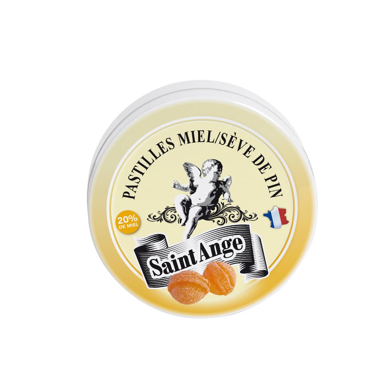 Lot 10 boites Miel Sève de Pin Pastilles Saint-Ange Bonbons Traditionnels 100% Français Miel Sève de Pin