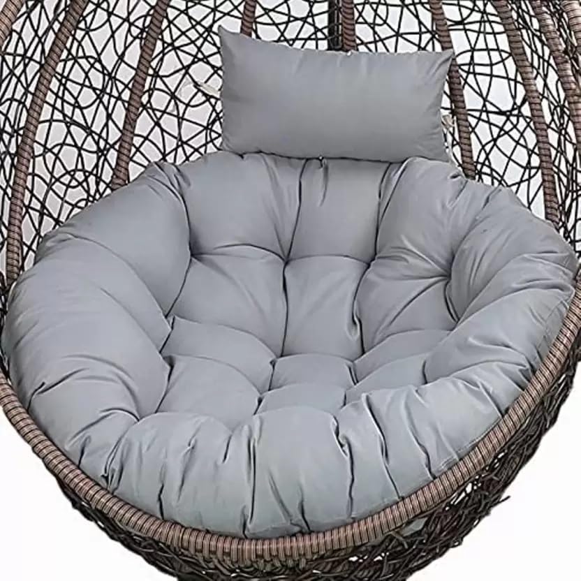 Falcon Crafts Microfibre Cushion for Hanging Basket Polyester Round Shape Swing Chair Cushions for Outdoor Egg Swing Chair Garden Swing, Seat Padded Pillow Cushion (Grey)-image-10