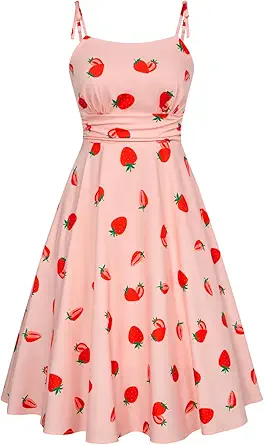 Belle Poque 2026 Summer Dress for Women Spaghetti Strap Flowy Midi Beach Sundress Vintage Wedding Guest Cocktail Dress