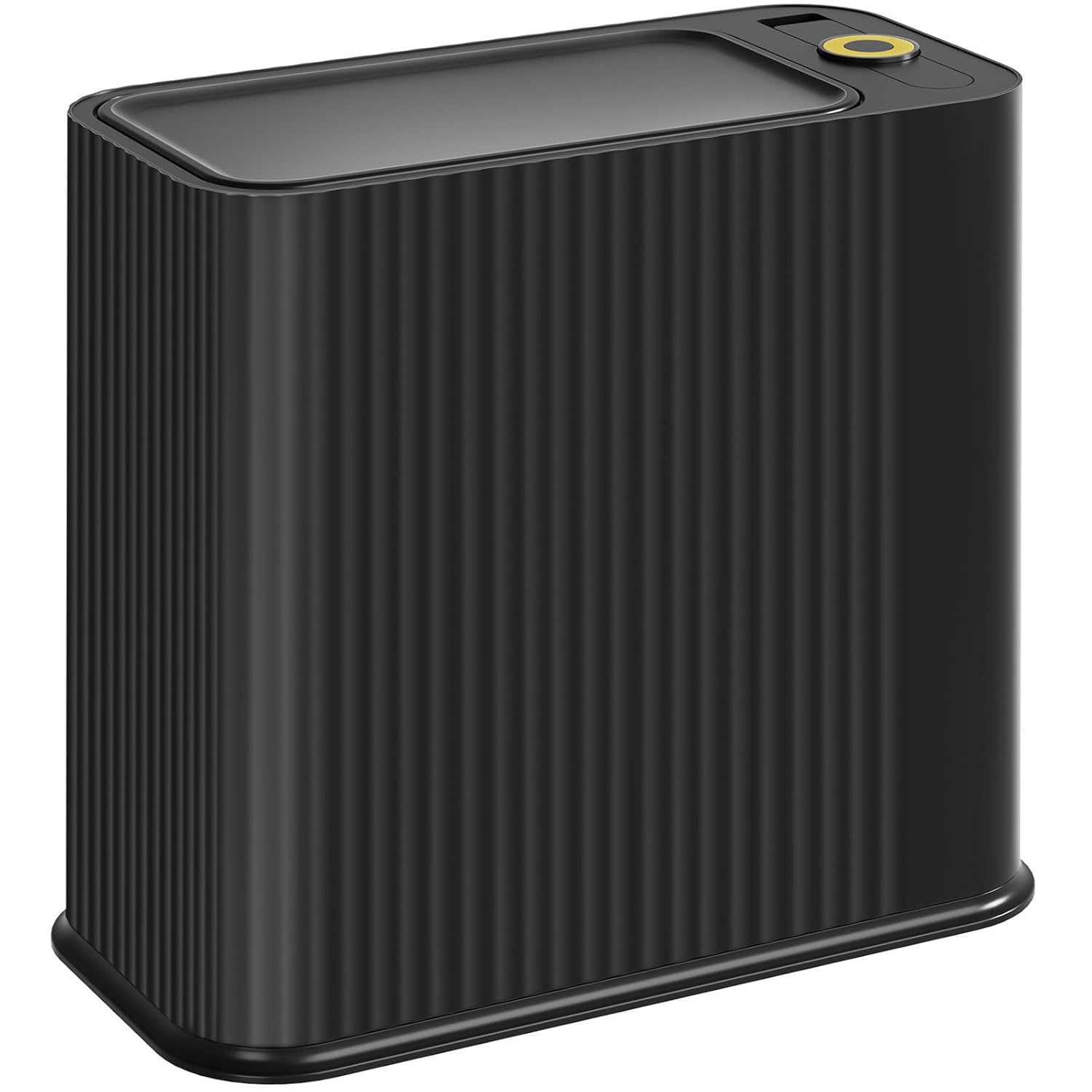 SUBEKYU Bathroom Trash Can with lid,4.2 Gal Small Kitchen Garbage Can,Plastic Office Waste Bin,Slim Wastebasket for Narrow Space,Black