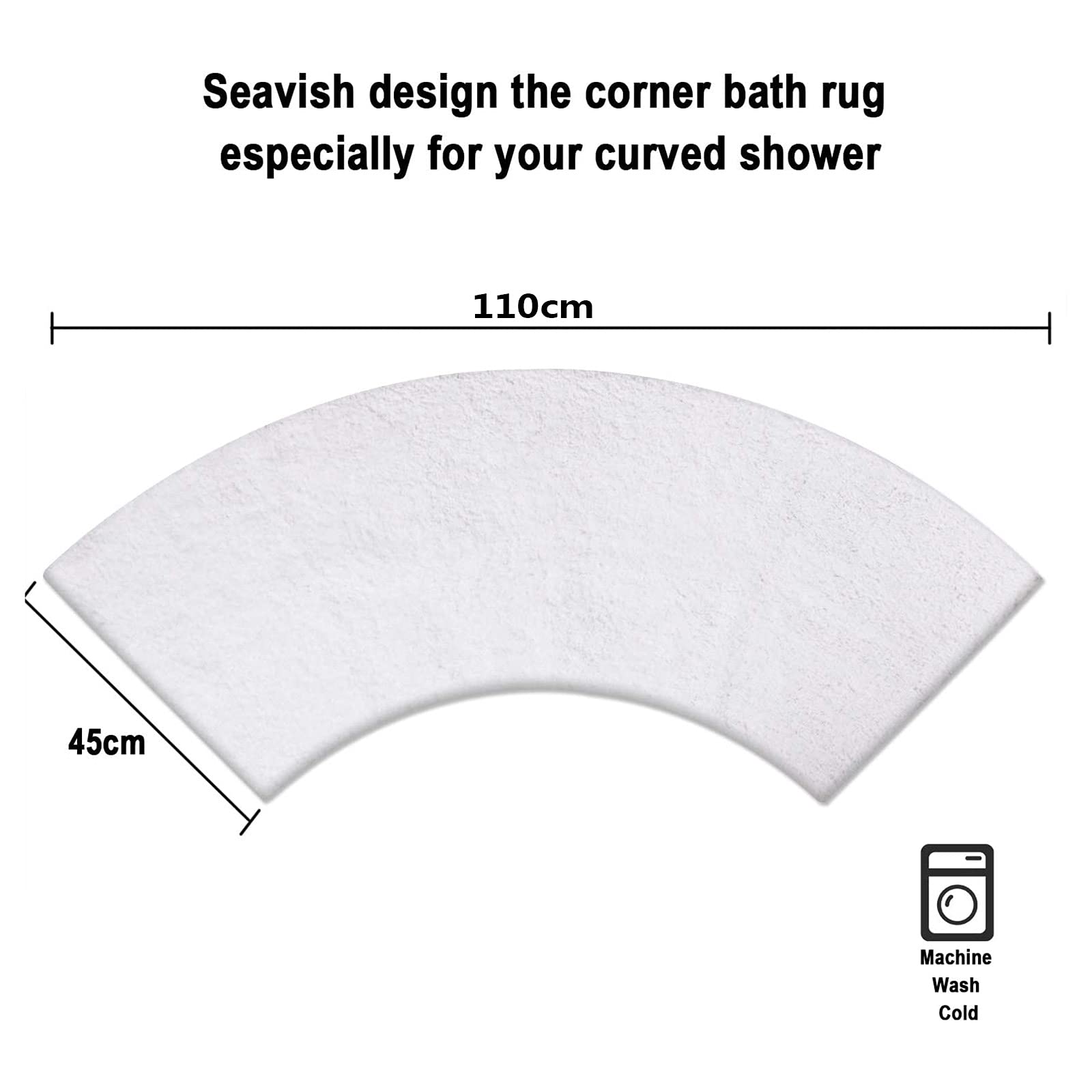 Alfombra de baño de microfibra antideslizante y esponjosa de 45 x 110 cm, alfombra de ducha suave de secado rápido, lavable, perfecta para uso doméstico y hotel, elegante diseño blanco