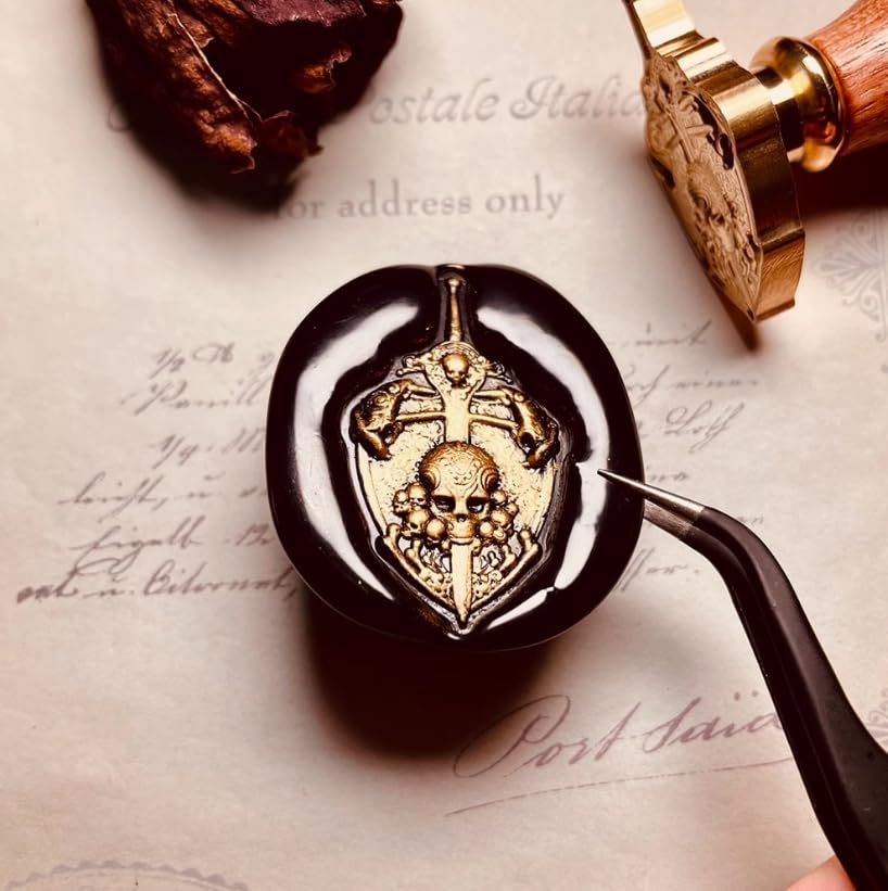 Mceal Wax Seal Stamp 3D Engraved Wax Stamp for Journals and Envelopes Greek Mythology - Medusa