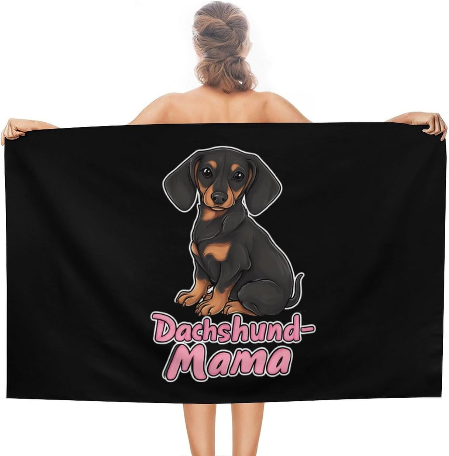 Dachshund Lover Mama Oversized Beach Towel Soft Absorbent Pool Bath Swim Towels for Adults Travel Vacation Gifts 130x80cm