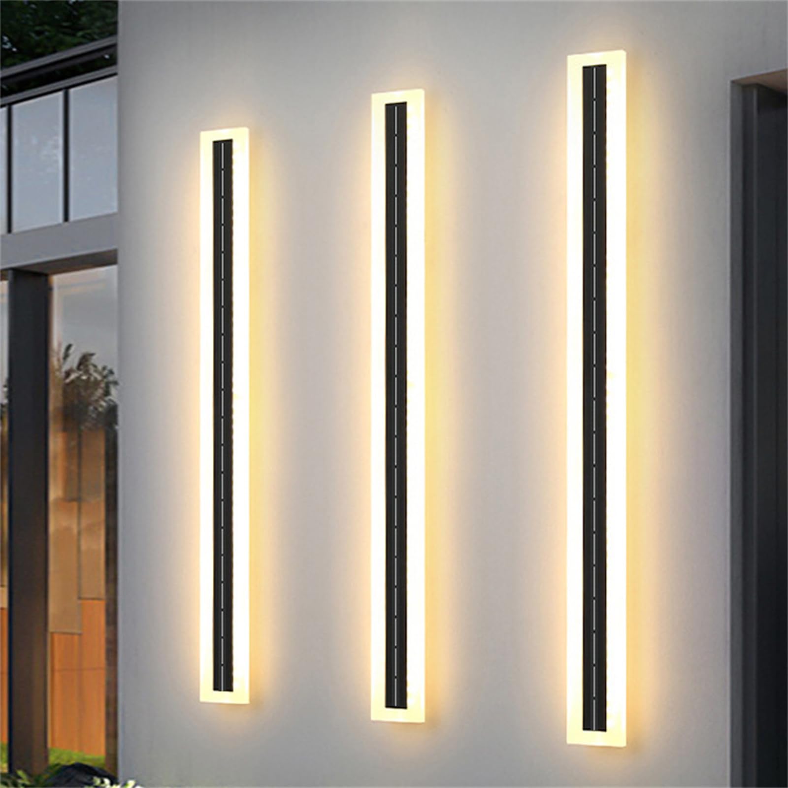 Applique da Parete a LED Moderna e Minimalista, Impermeabile IP65, Luce Solare per Esterni per Ga, Design a Striscia Lunga, apparecchio in Metallo Acrilico per Interni, Soluzione d