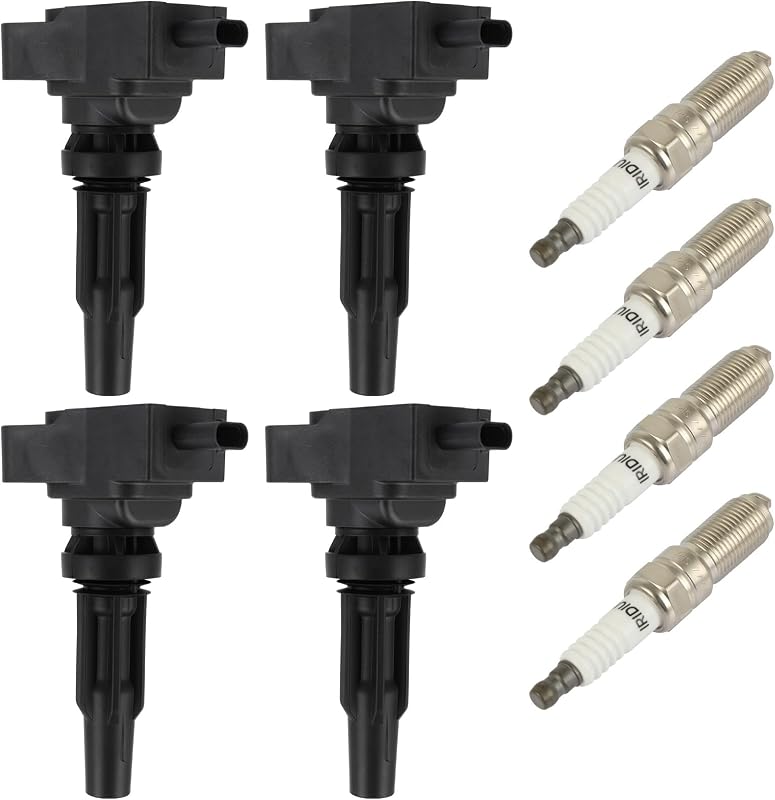 Kit de bobinas de ignição e velas OCPTY para Ford Bronco Sport 2.0L/L4 – 4 bobinas e 4 velas