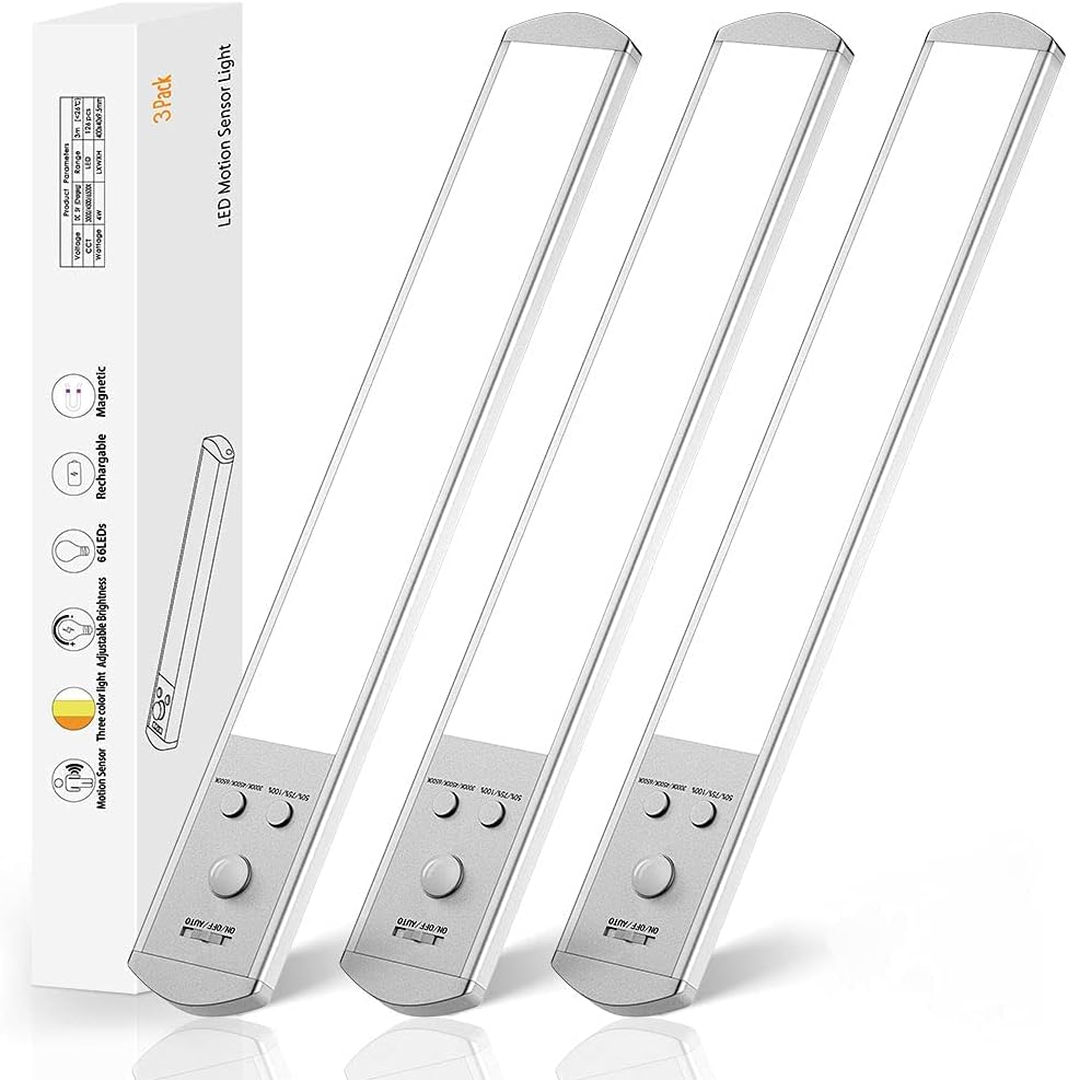 FENRIR Cupboard Lights, 2 Pack 66 Led Under Kitchen Lights, Motion Sensor Lights with