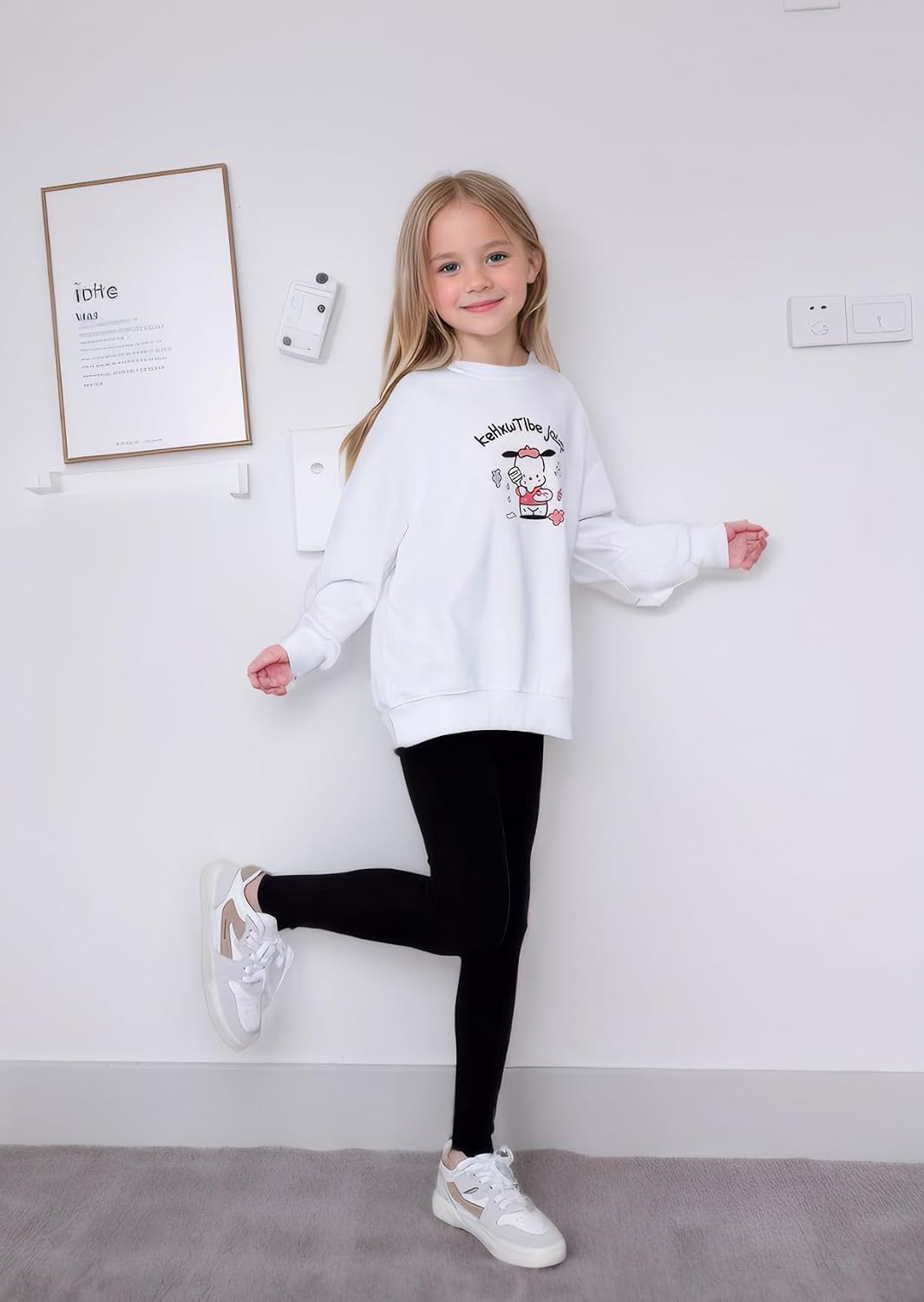 4-Pack Girls' Full Length Footless Leggings, Soft Stretchy Tights Pants for Everyday Wear