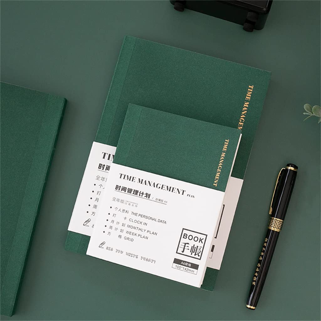 YQBUER A5 A6 Dzienniki do samodzielnego wypełniania kalendarza tygodniowego, miesięcznego harmonogramu, notatnika, dziennika, podróży, notatnika, artykułów papierniczych (kolor: B, rozmiar: A6)