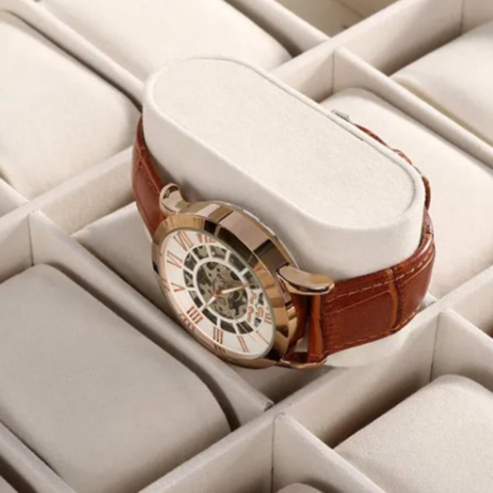 SYH&AQYE Organisateur de Boîte à Bijoux pour Hommes et Femmes, Boîte de Rangement de Montre Étanche à 24 Emplacements, Étui de Rangement de Montre en Cuir PU pour Montres Lunettes de Soleil Bagues