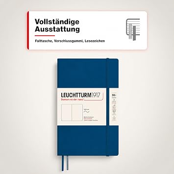 LEUCHTTURM1917 Notebook Paperback B6+, Softcover, Plain, Indigo