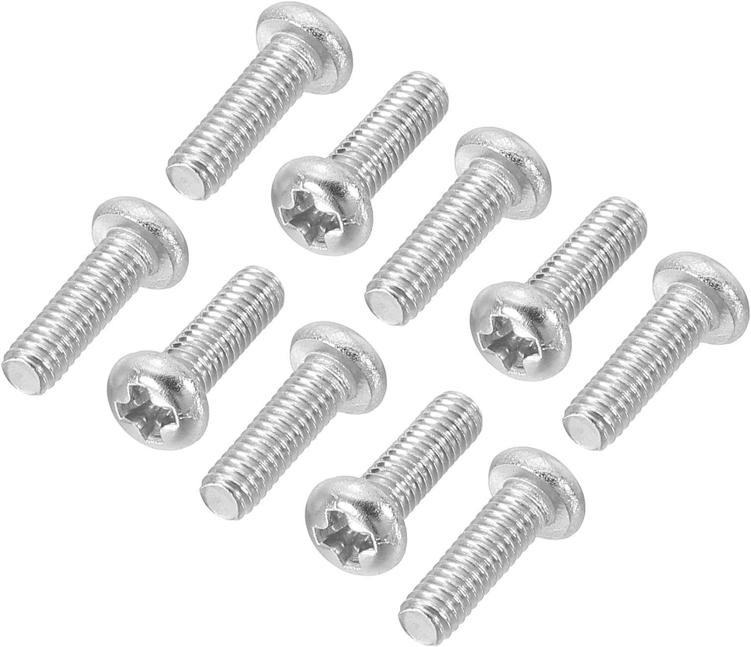 PATIKIL Phillips Pan Head Screws, 60 Pack M2.5-0.45 x 6mm 304 Stainless Steel 18-8 Full Thread, Pan Head Machine Phillips Drive Screw