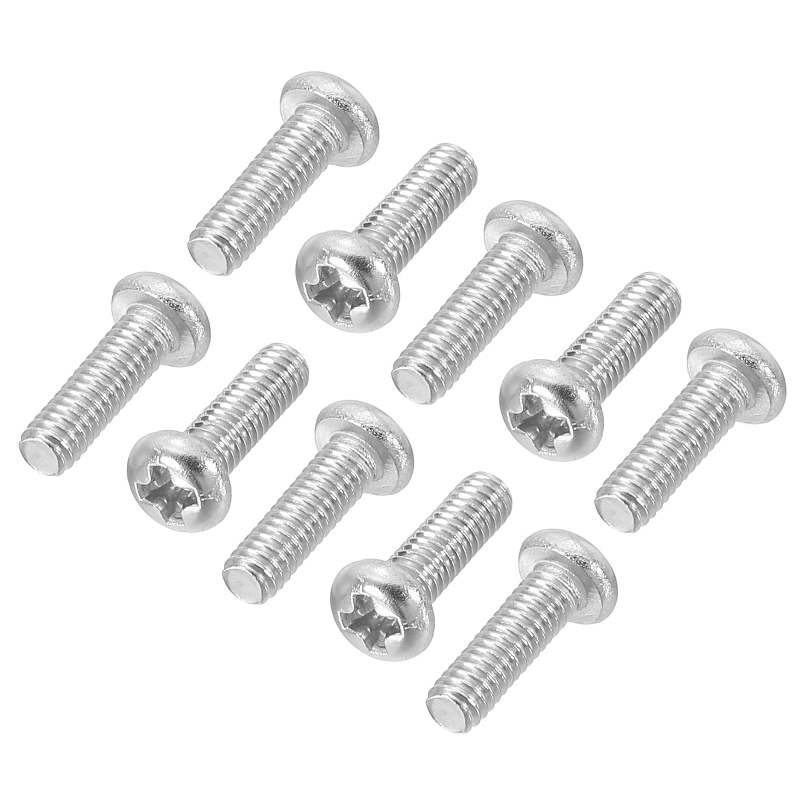 PATIKIL Phillips Pan Head Screws, 60 Pack M2.5-0.45 x 6mm 304 Stainless Steel 18-8 Full Thread, Pan Head Machine Phillips Drive Screw