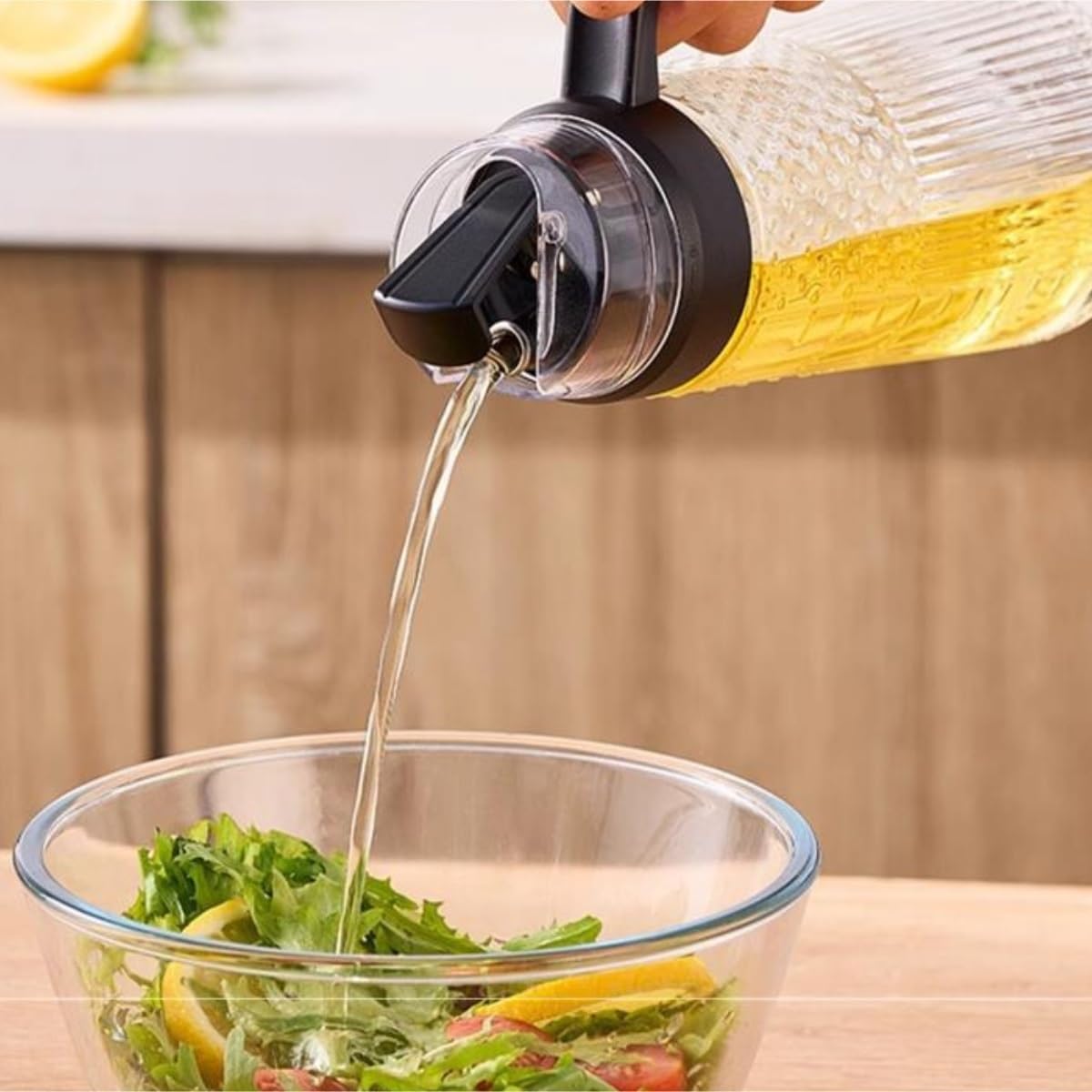 Juego de 2 dispensadores de aceite, versátiles botellas de salsa de soja y vinagre para condimentos de cocina, recipientes a prueba de fugas de fácil llenado para cocinar y aderezar ensaladas