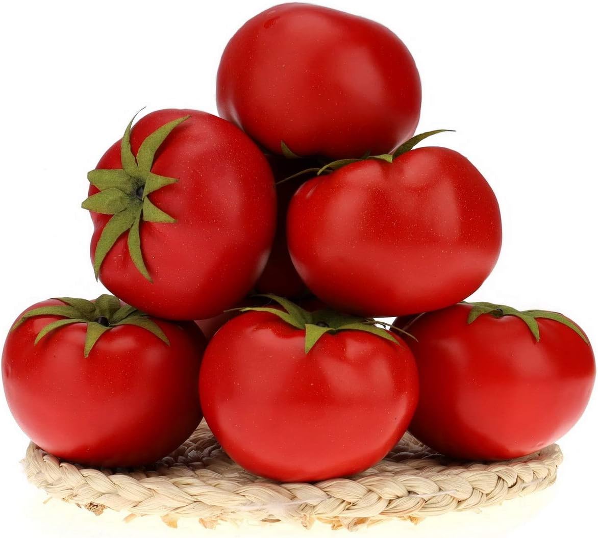 Gresorth 6pcs Artificial Lifelike Simulation Tomato Fake Fruit Vegetable Home Party Kitchen Decoration Food Toy