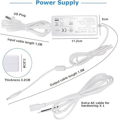Miniatura 6 de Litever Kit de luces LED para debajo del gabinete + barras de luz complementarias de 12 pulgadas, luz diurna 5000K