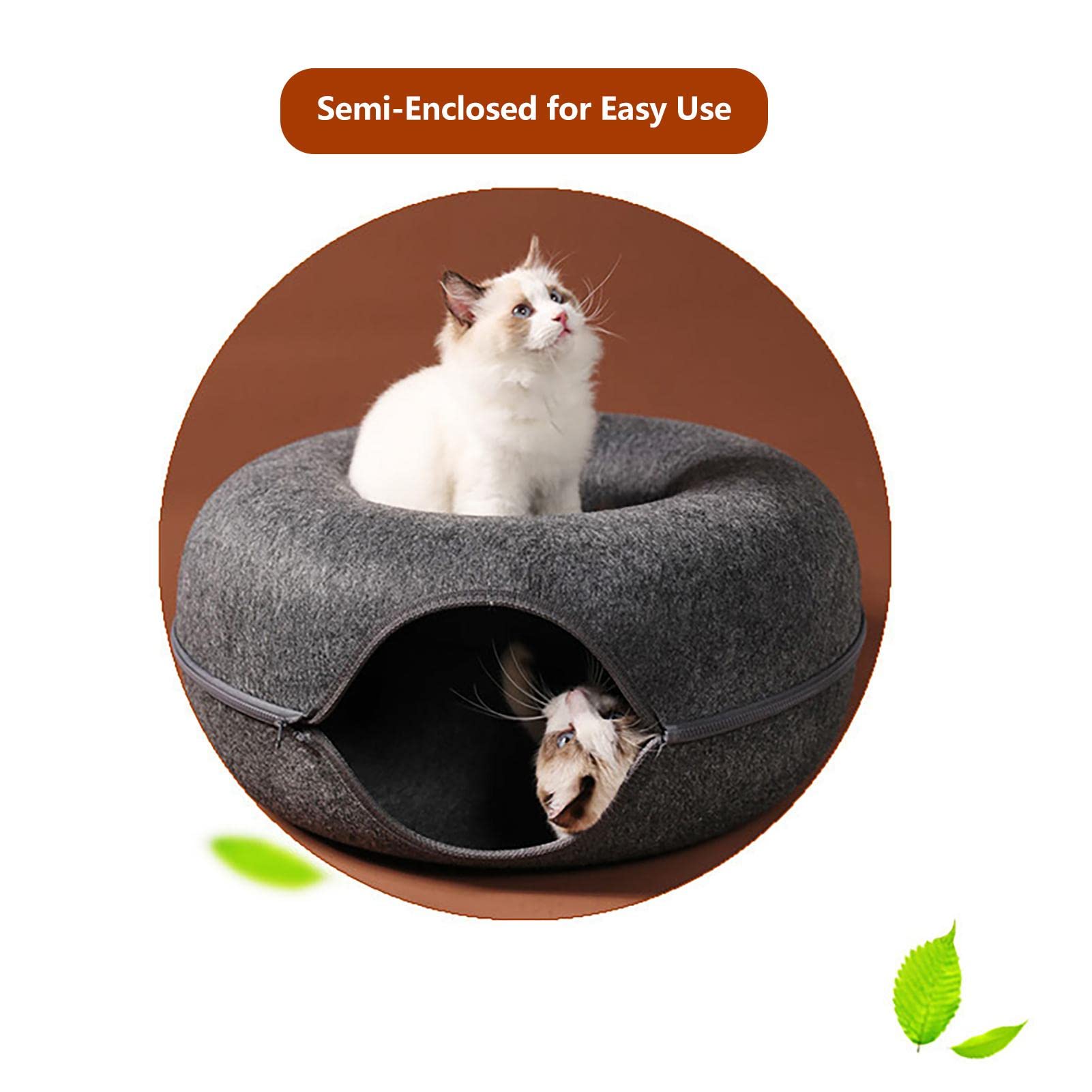 Yeeda Túnel Cama para Gato, Cama Túnel para Gatos Juguete Gato Cama Túnel Redonda Para Gatos Desmontable Juguete De Manguera De Gato Donut Para Gatitos | Para Gatos Desmontable Juguete De Manguera De Gato Donut Para Gatitos