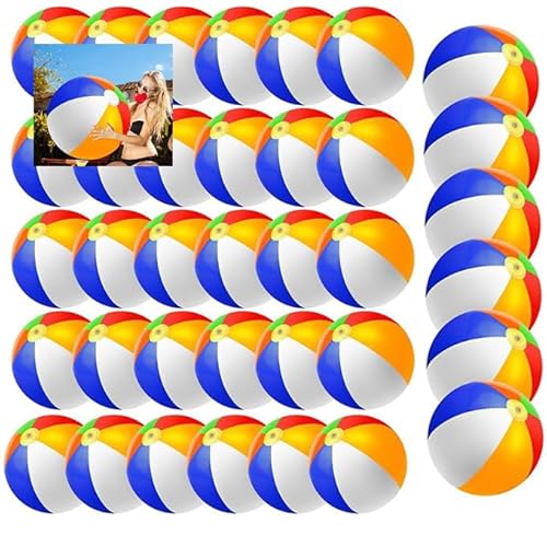 5 Pièces Ballon de Plage Gonflable, Coloré Ballon Gonflable Piscine Choix de 5 tailles13-61cm,Enfants et Adultes, pour Jouets de Plage, Cadeaux de Fête, Activités d'été en Plein Air Fête à la Plage