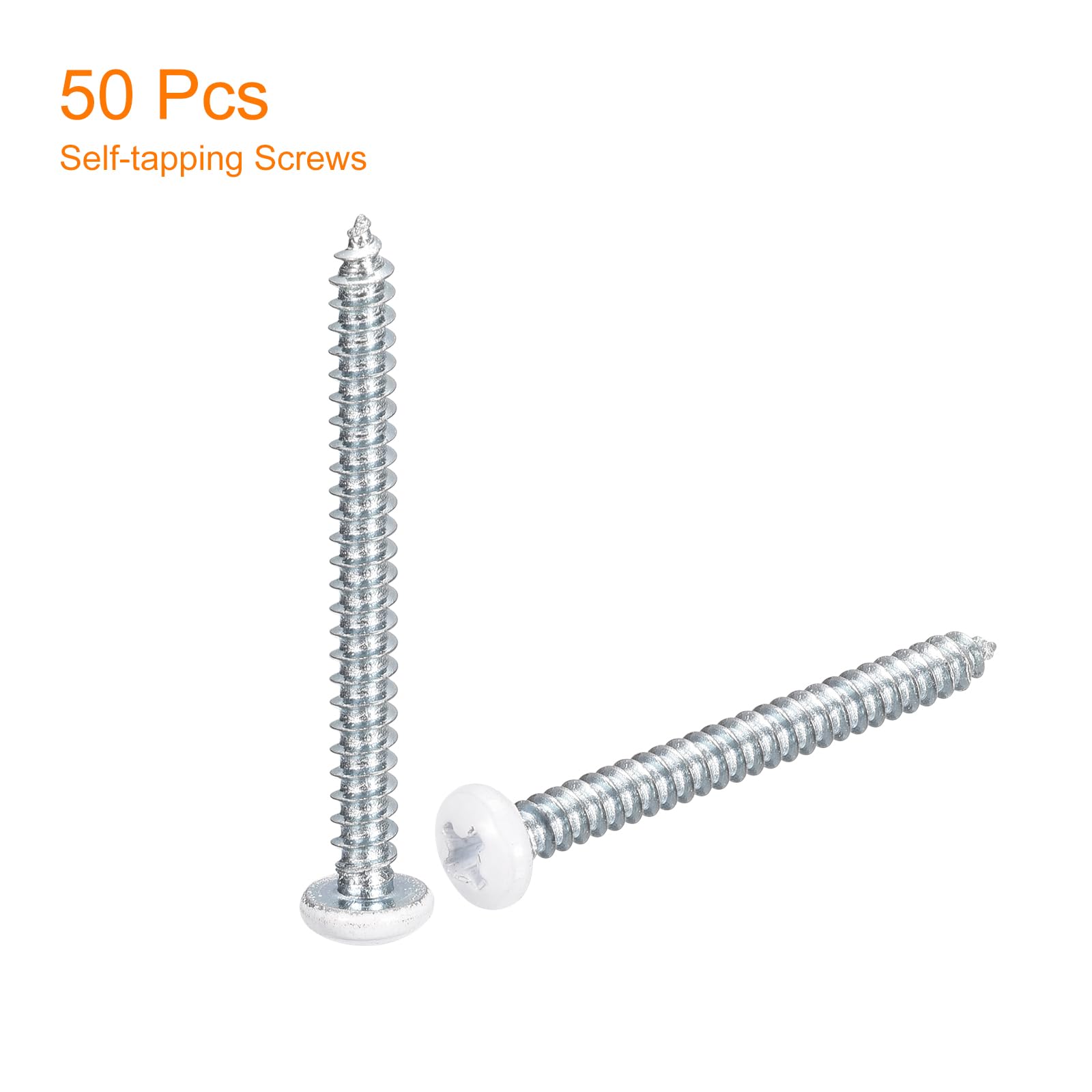 Viti Autofilettanti ST3,5x8 Mm Bianche Phillips - 50 Pezzi Uxcell