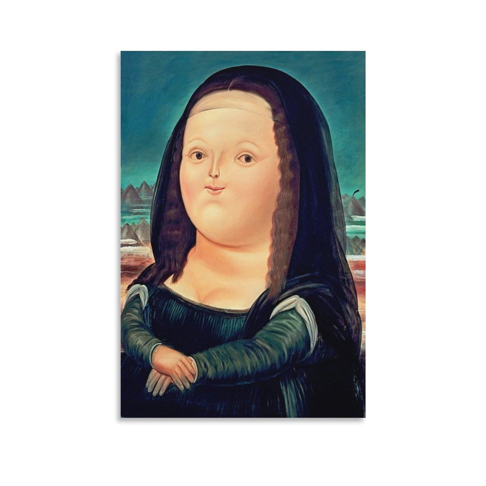 Luboyang Unframe Mona Lisa By Fernando Botero Art Poster; Canvas Print Poster Wall Art Decorative Painting; ; 24X36inch(60X90cm)