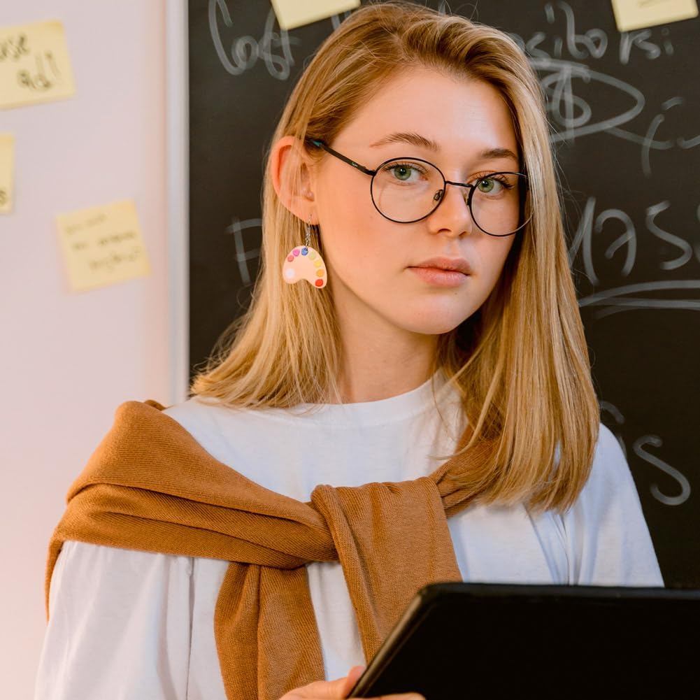 KISSITTY 12Pcs Study Theme Acrylic Charms Board Book Acrylic Pendants Back to School Pendants for DIY Teacher Necklace Earring Key Chain Jewelry Making - Image 7