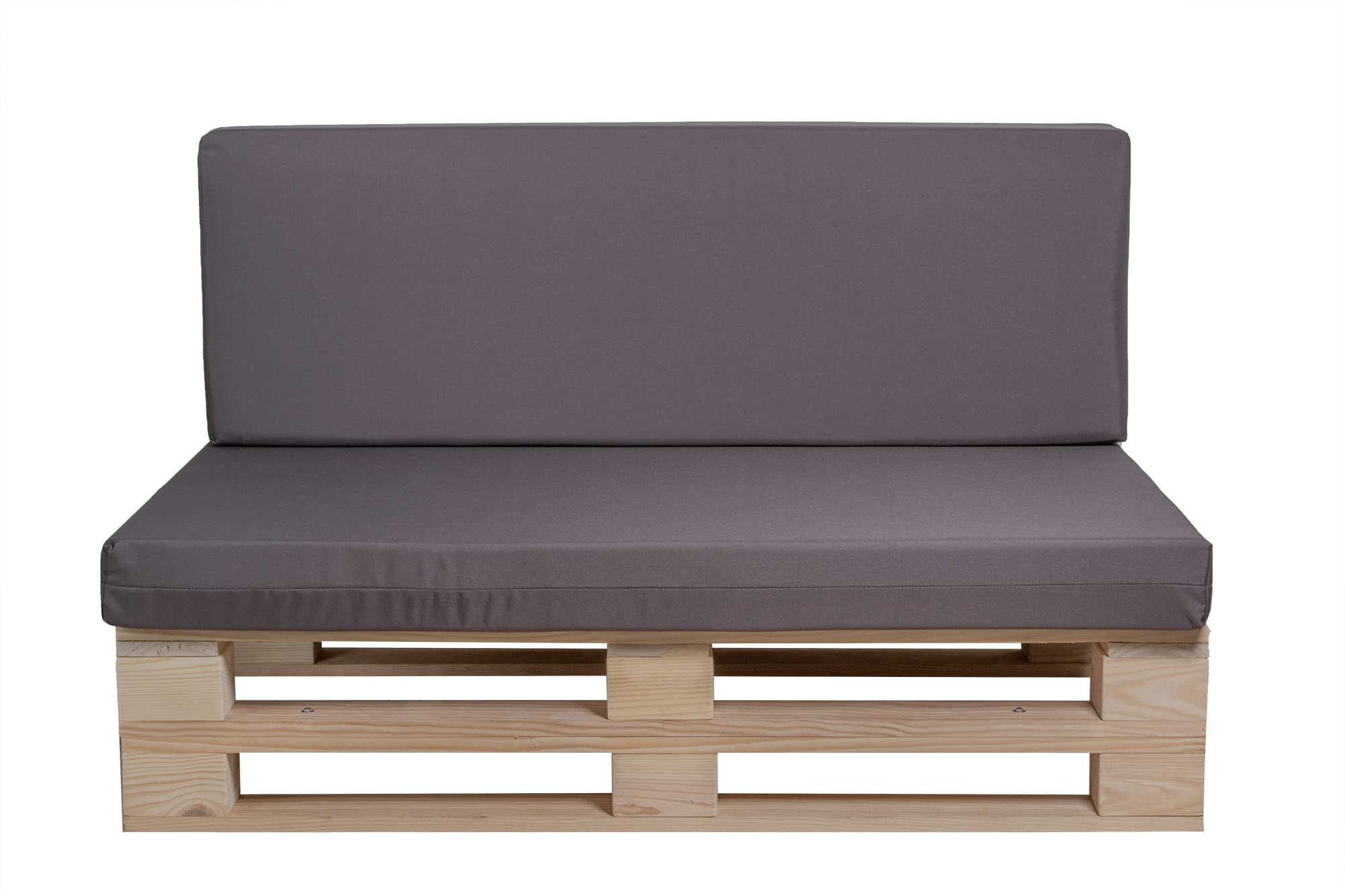 Cuscini in tessuto impermeabile per divano con pallet (seduta + schienale, cachi, 100 x 60 cm)