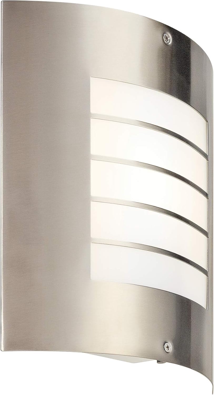 Bіg Sаlе Newport 10.25 1 Light Outdoor Wall Light with White Acrylic Diffuser in Brushed Nickel