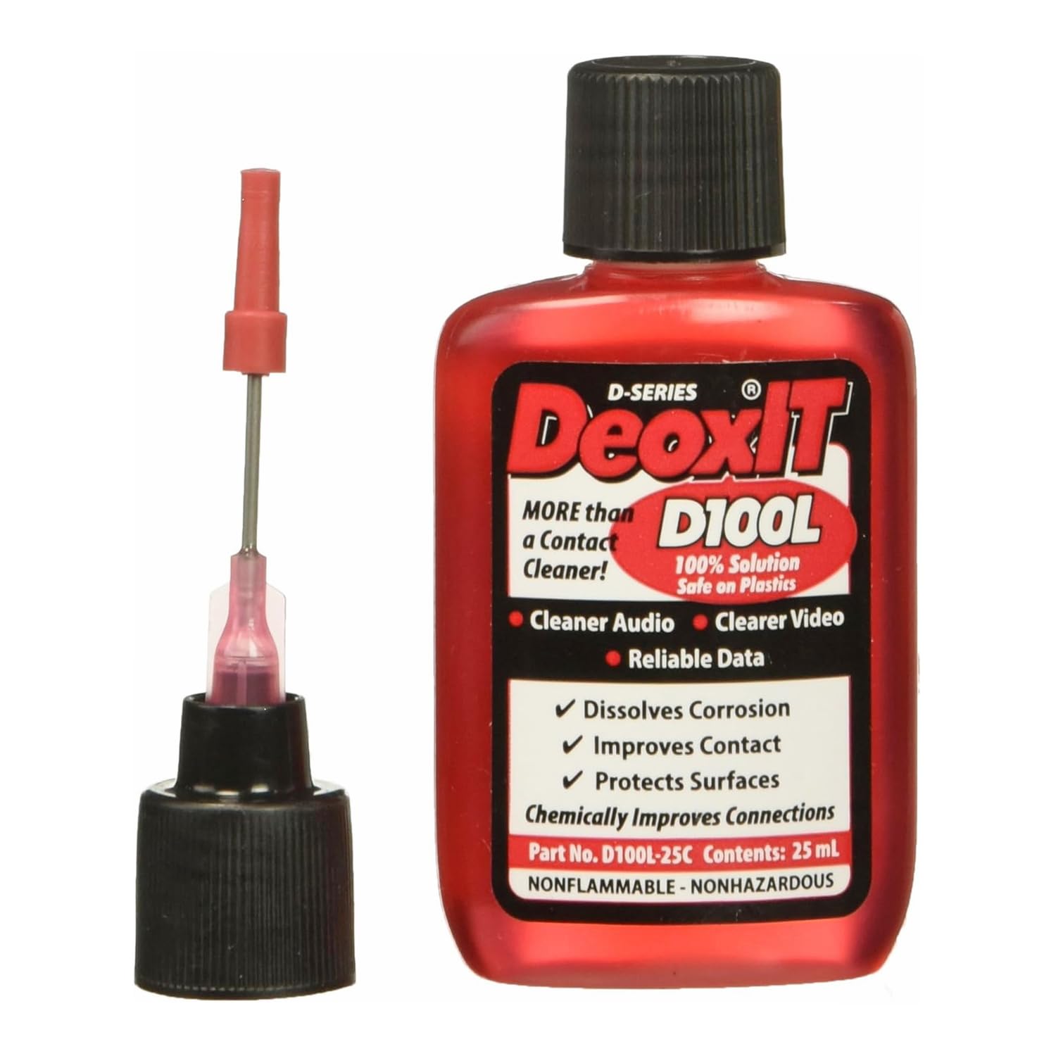 Caig DeoxIT D100L-25C Nettoyant de contact pour surfaces métalliques + chiffon microfibre Keepdrum