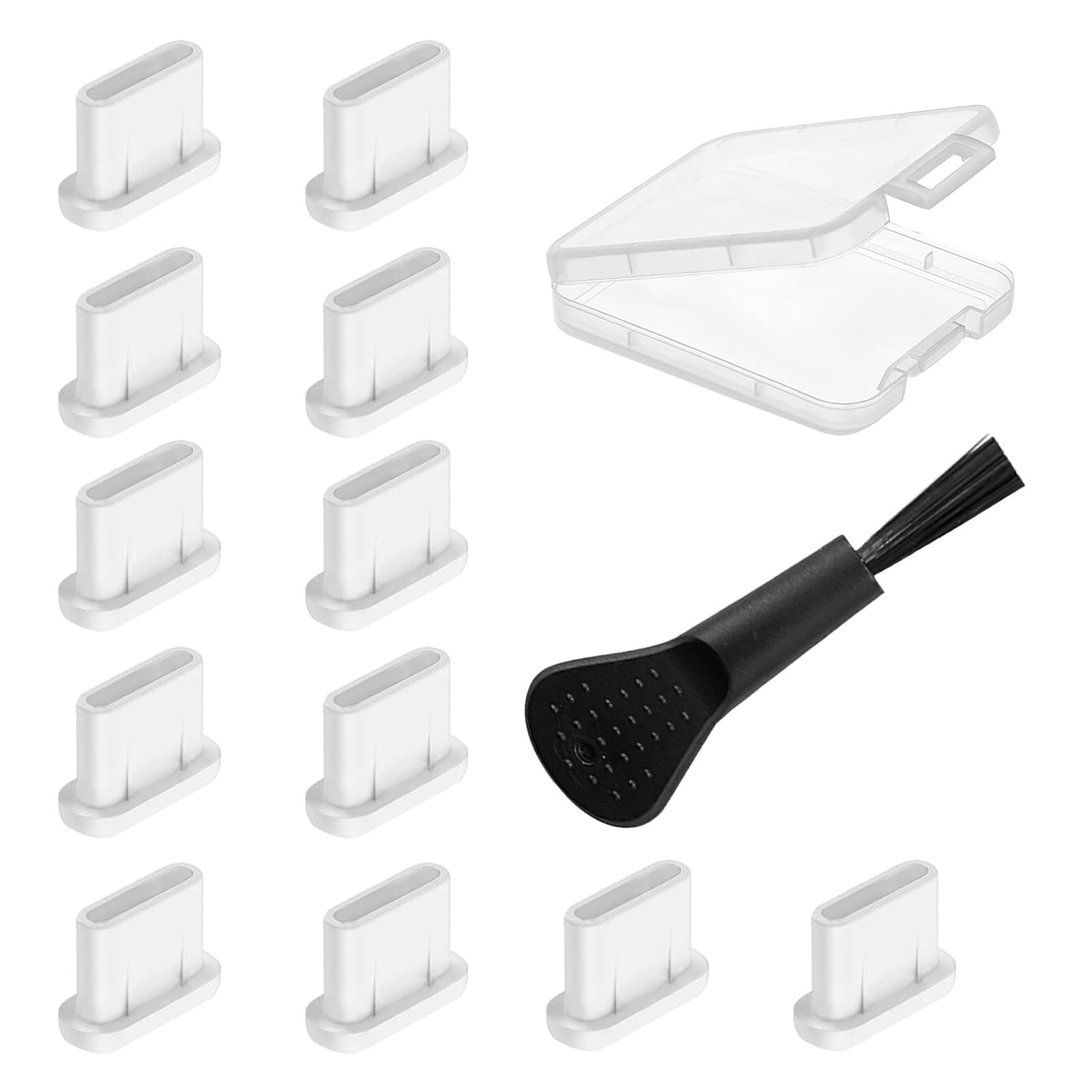 NEODTX USB C Staubschutz Stöpsel 12 Pcs SilikonhüLle USB 3.1 Typ C Port Für Meiste Typ-C Handy Tablet Zubehör iPhone 15 16 pro max Google Samsung Galaxy Xiaomi Redmi Motorola Schutzkappe (Weiß)