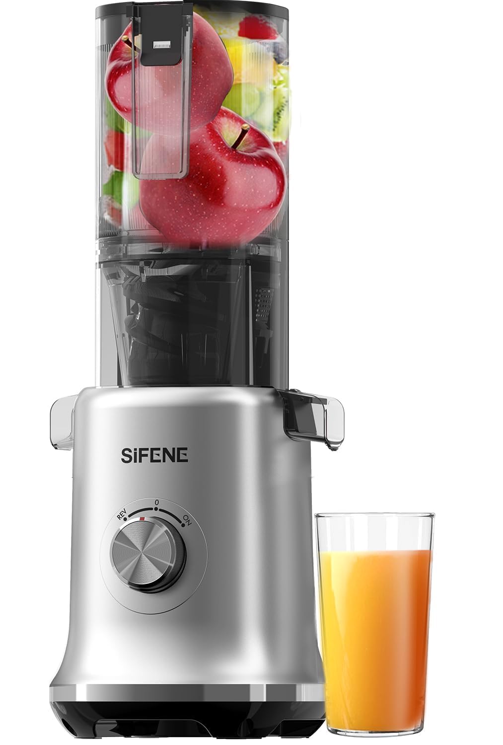 SIFENE Cold Press Juicer Machine 4 3 Inch Extra Large Chute for Whole Fruits and Vegetables Slow Masticating