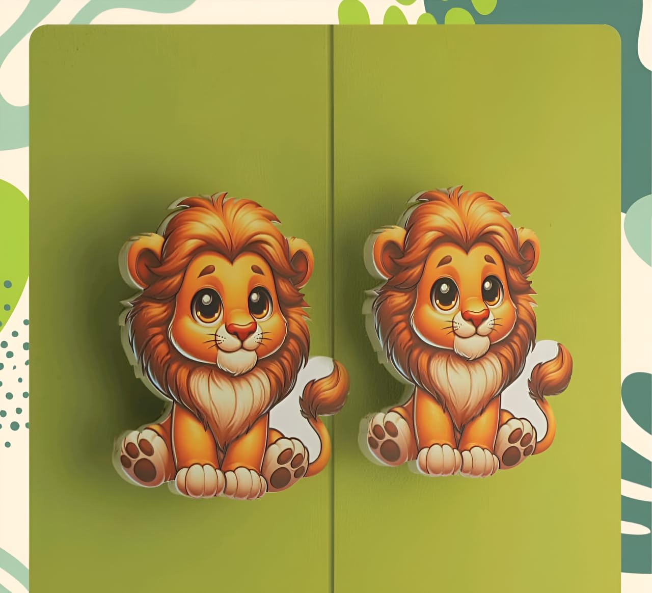 Gelo Simba Design Door Handle for Kids Room Set of 1 (2 pcs) Premium Acrylic Durable Lion-Themed Kid-Friendly Door Handle for Wardrobe, Cabinet-image-35