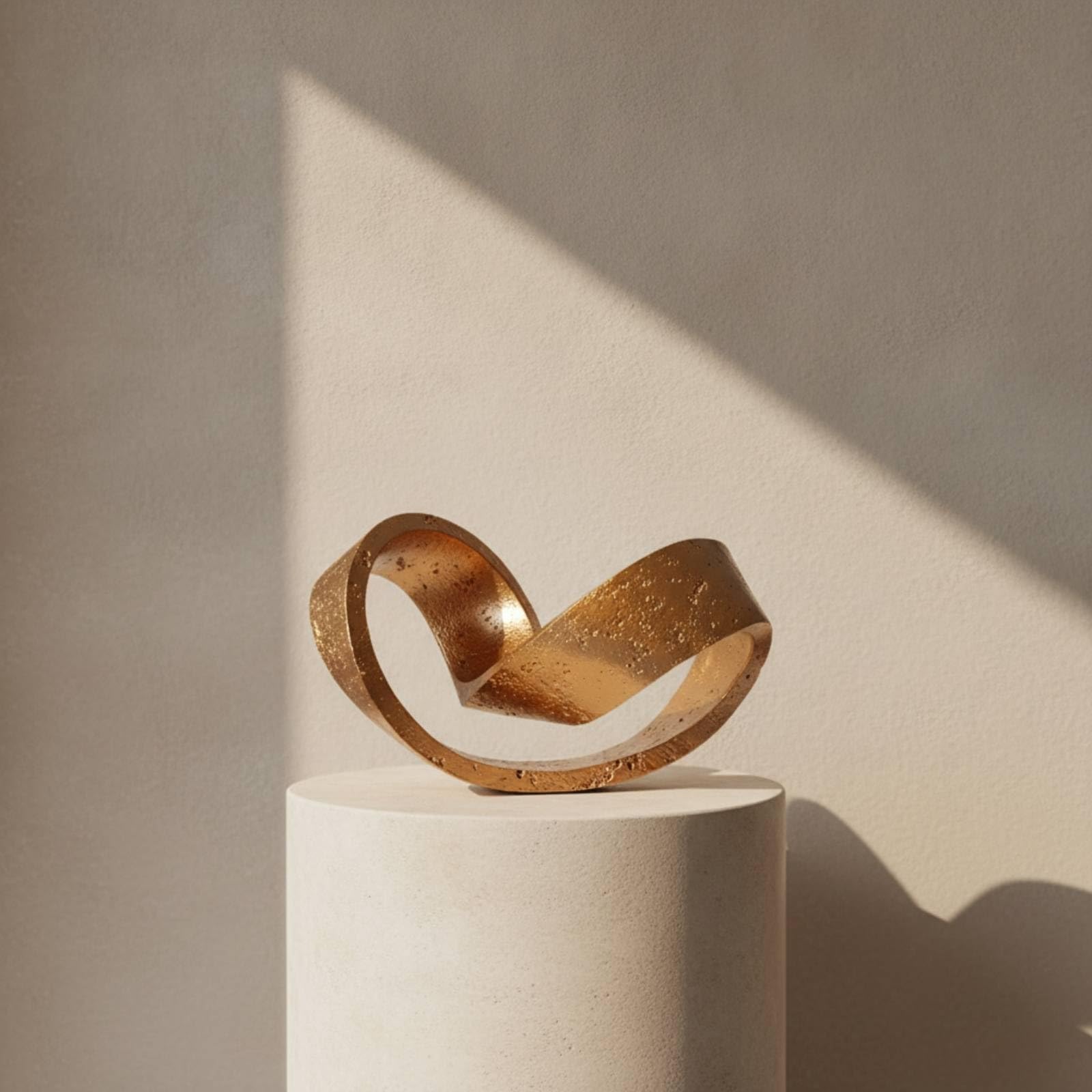 Colcolo Aro Geométrico Decorativo Anillo Ornamental Escultura de Diseño Adorno de Superficie en Resina con Textura de Piedra y Acabado Brillante Adecuado para, Dorado A, Geométrico