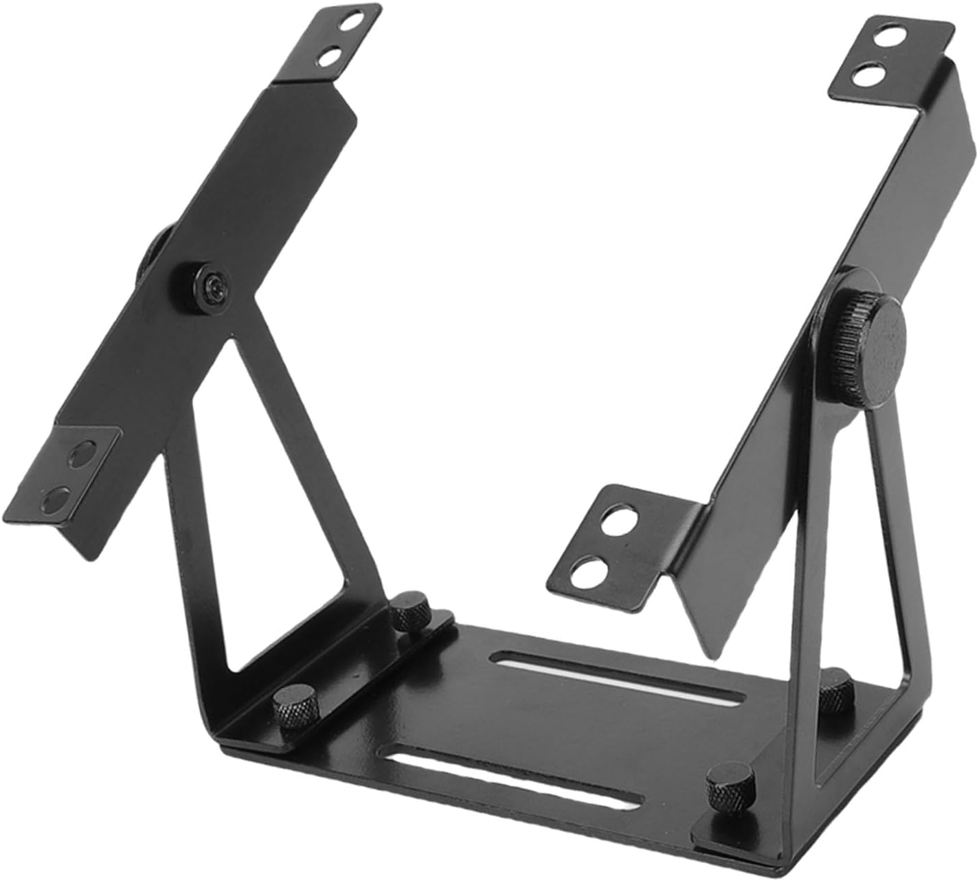 Cryfokt Desk Fan Stand Mount, Multi Purpose Computer Fan Mount Holder, 360° Pivoting Design, Easy To Install, Aluminum Alloy Fan Mount for 120mm 140mm PC Computer Fans (Black White) (Black)
