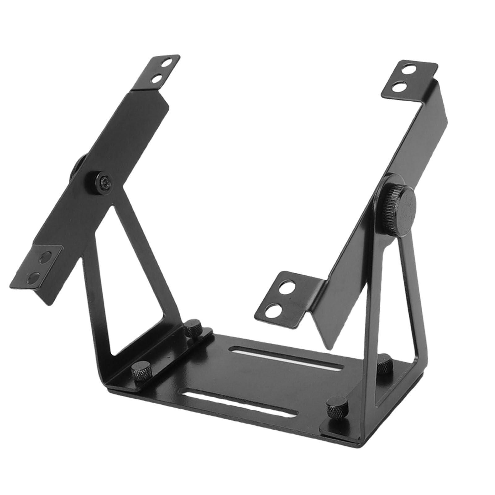 Cryfokt Desk Fan Stand Mount, Multi Purpose Computer Fan Mount Holder, 360° Pivoting Design, Easy To Install, Aluminum Alloy Fan Mount for 120mm 140mm PC Computer Fans (Black White) (Black)