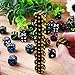 AUSTOR 100 Pieces Black Dice with Colorful Pips 6 Sided Rounded Corner Dice Set with a Storage Bag