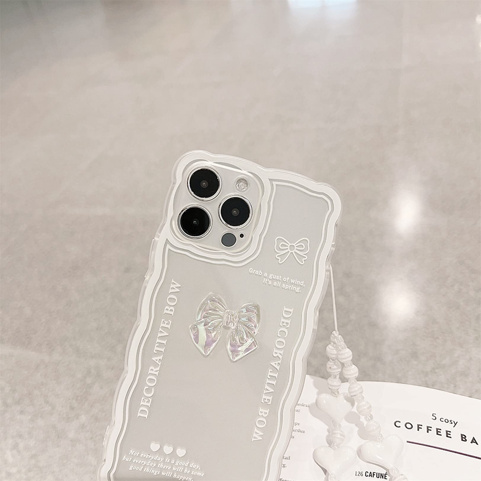 Emlivi Coque En Silicone Pour IPhone 14 Pro Max Avec Perle