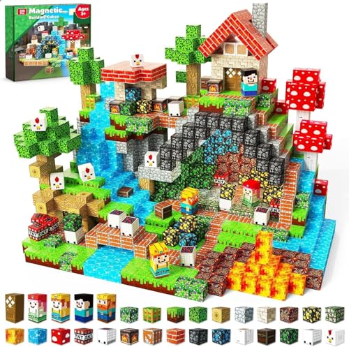 ToyUnited Magnetic Blocks - 200PCS Magnetic Building Blocks Tiles Stacking Construction Toys STEM Sensory Toys for Toddlers Kids Boys Girls Ages 3 4 5 6 7 8 9 10 Christmas Birthday Gifts