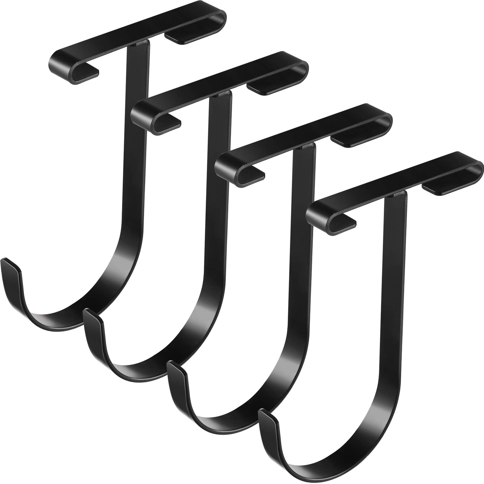 Storage Hook Accessory for Ceiling Rack Add-On Flat Bicycle Hook, Bike Hanger Mount (4, Black)