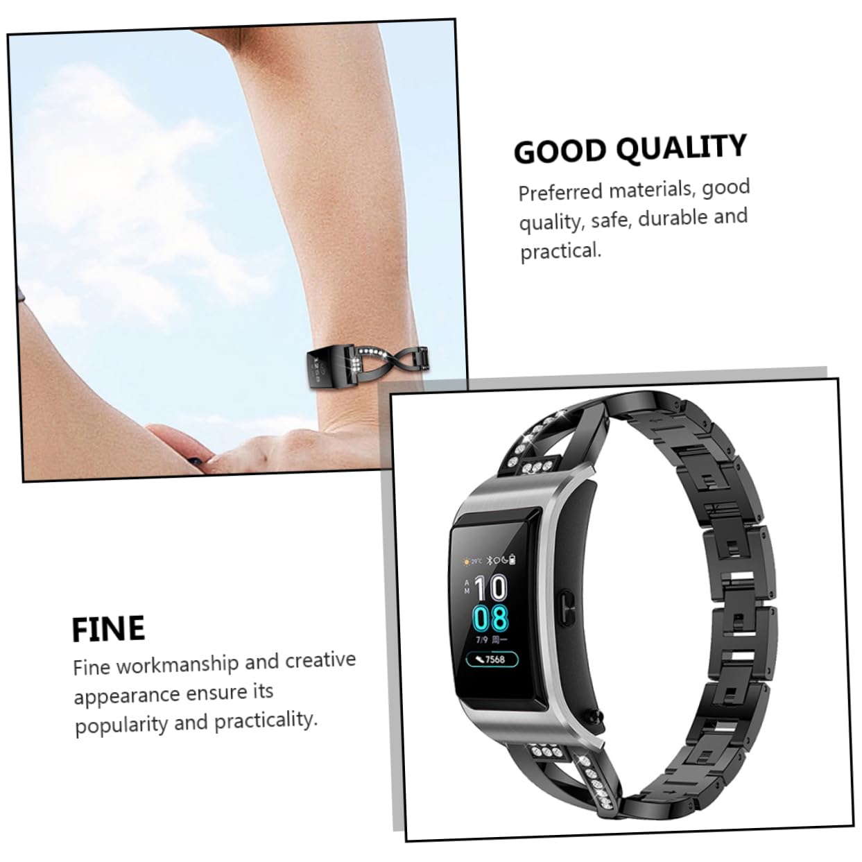 Hemobllo 3 Pièces Ceinture En Acier Montre Accessoires Montres Intelligentes Bracelets De e Pour Hommes Bracelet Bande Hommes es Confortable De e Délicat