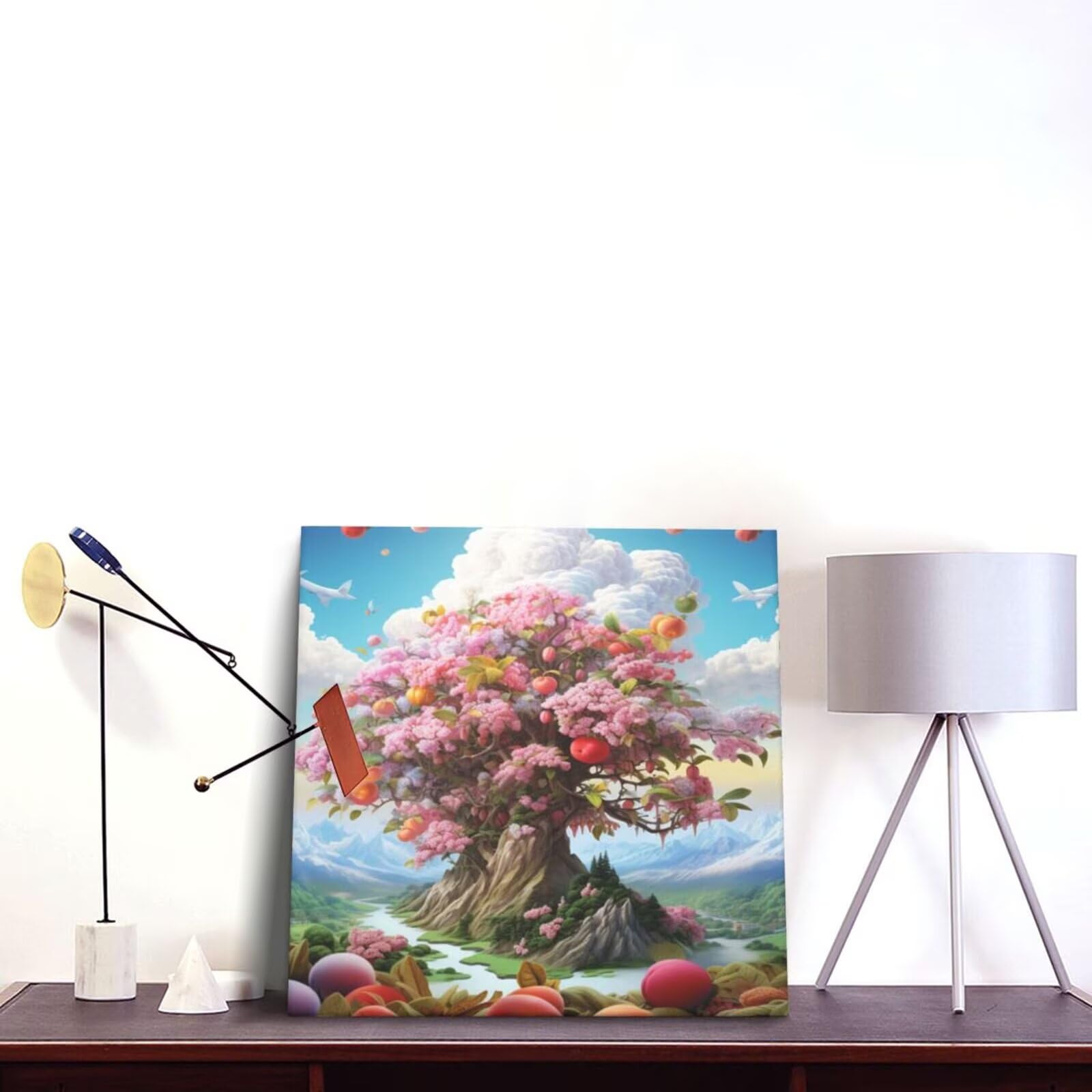 Malen nach Zahlen MK252 Malen-nach-Zahlen-Set für Erwachsene, Motiv: Traum, Lebensbaum, Malen nach Zahlen für Anfänger, Acryl Peinture a Numero mit 6 Pinseln, DIY-Ölgemälde Handwerk für Wanddekoration