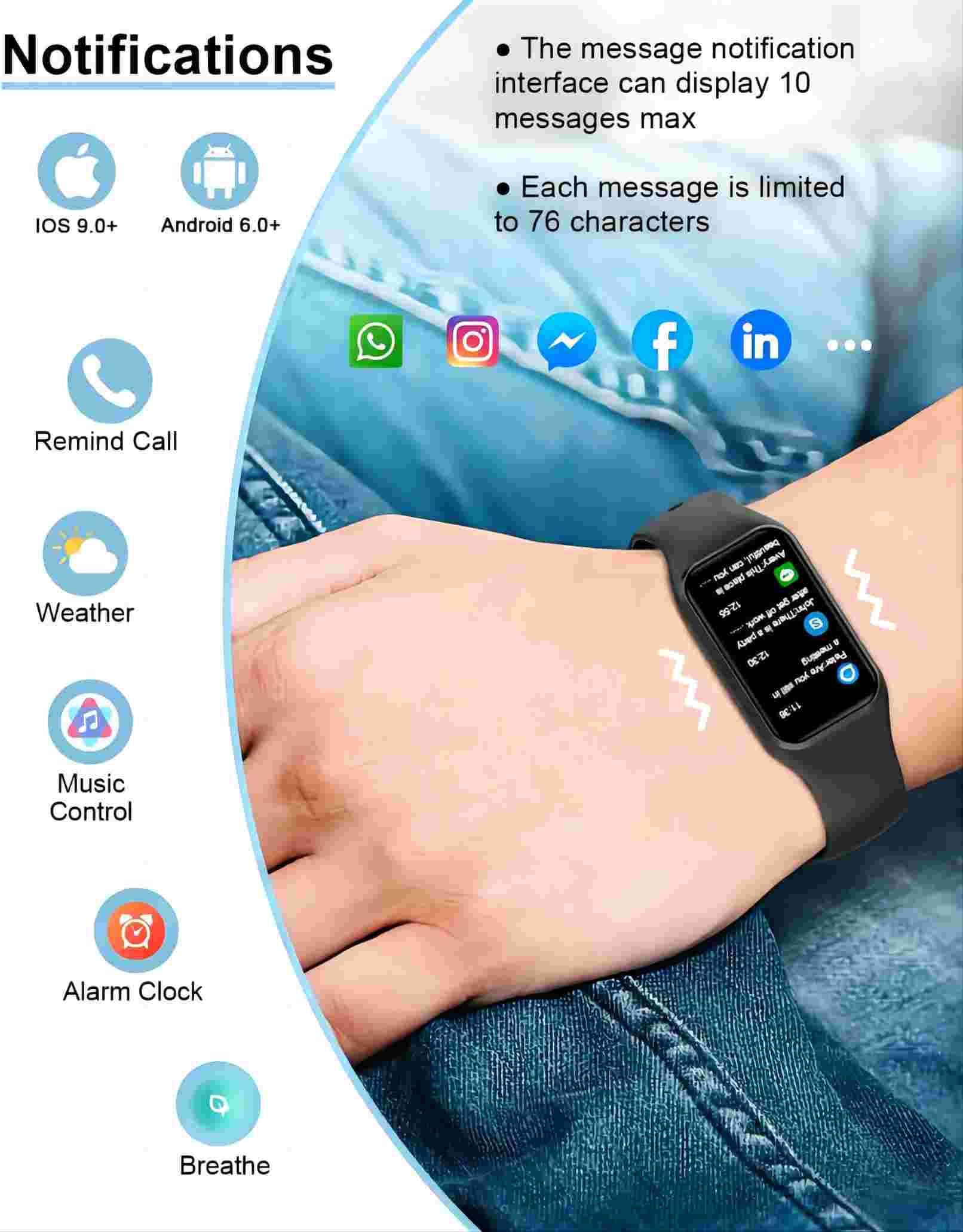 IOWODO Smartwatch Uomo Donna con Ossimetro (SpO2) Monitor Contapassi Frequenza Cardiaca Sonno Pedometro,Smart Watch con Notifica Messaggi(Esiste Un Solo Cinturino Nero)