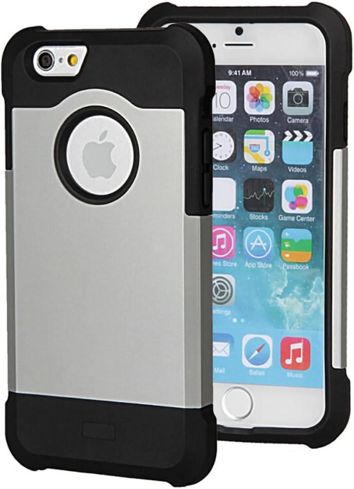 ZILU iPhone 6 Case, Ultimate Armor iPhone 6 Case Double Layer Shock Absorbing Black iPhone 6 Cover | Best iPhone 6 Case for 4.7 inch Screen - Black/Black