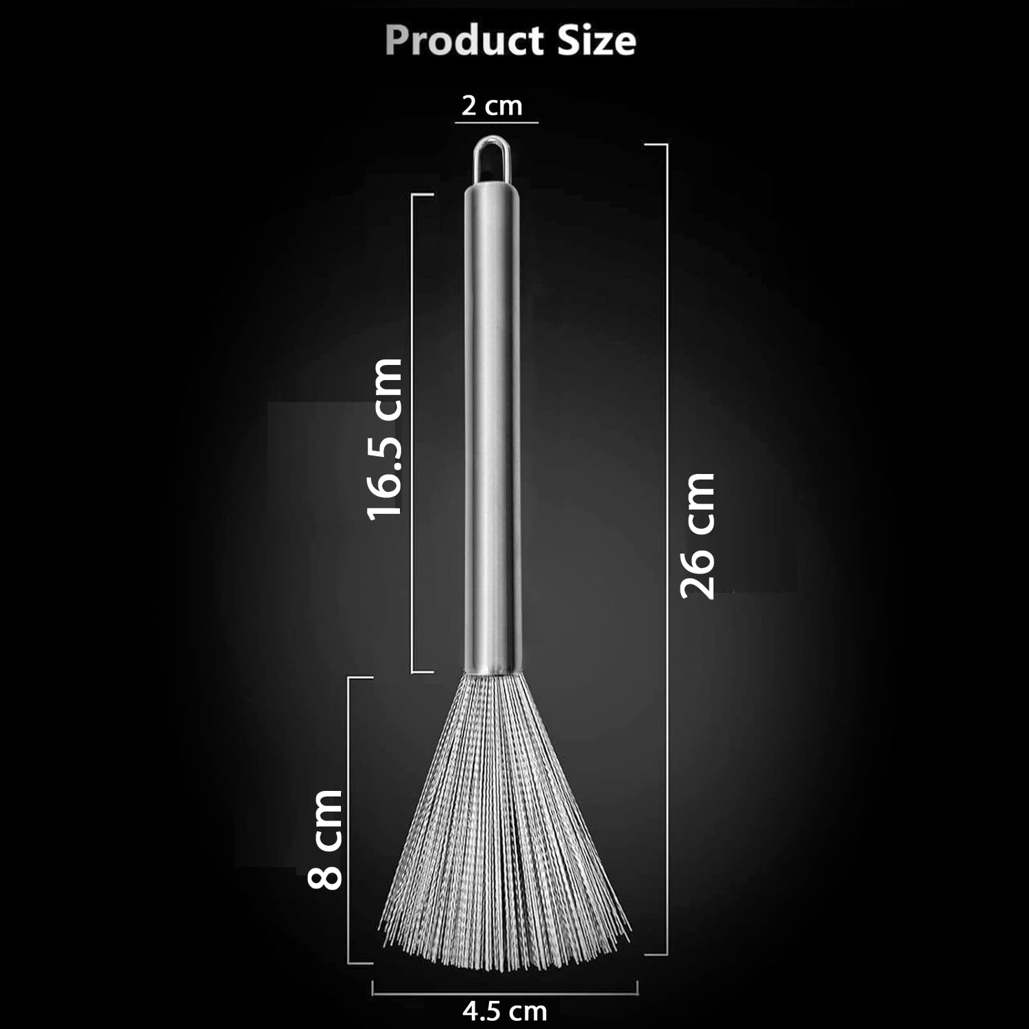 Stainless Steel Pan Brush - Cast Iron Scrubber -2