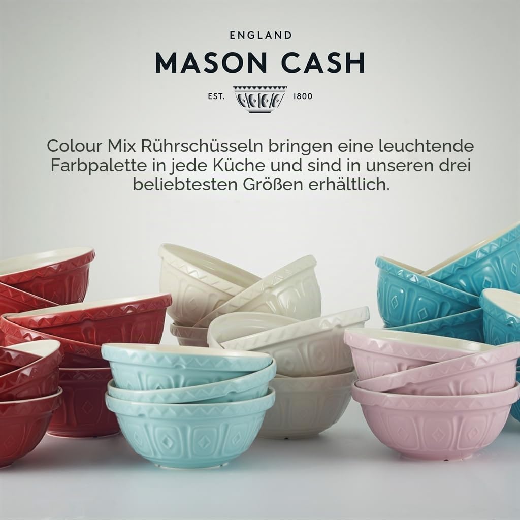 Mason Cash Steingut Rührschüssel 29 cm, Pink, 4 L, Teigschüssel für Brotteig, Kuchenteig oder Pizzateig, aus hochwertigem, splitterresistentem Steingut, Teigschüssel groß
